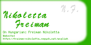 nikoletta freiman business card